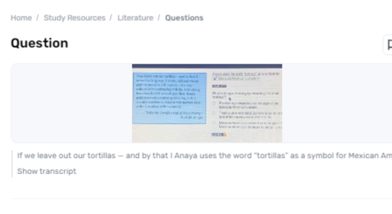 What Does Anaya Utilize The Word Tortillas As An Image For?